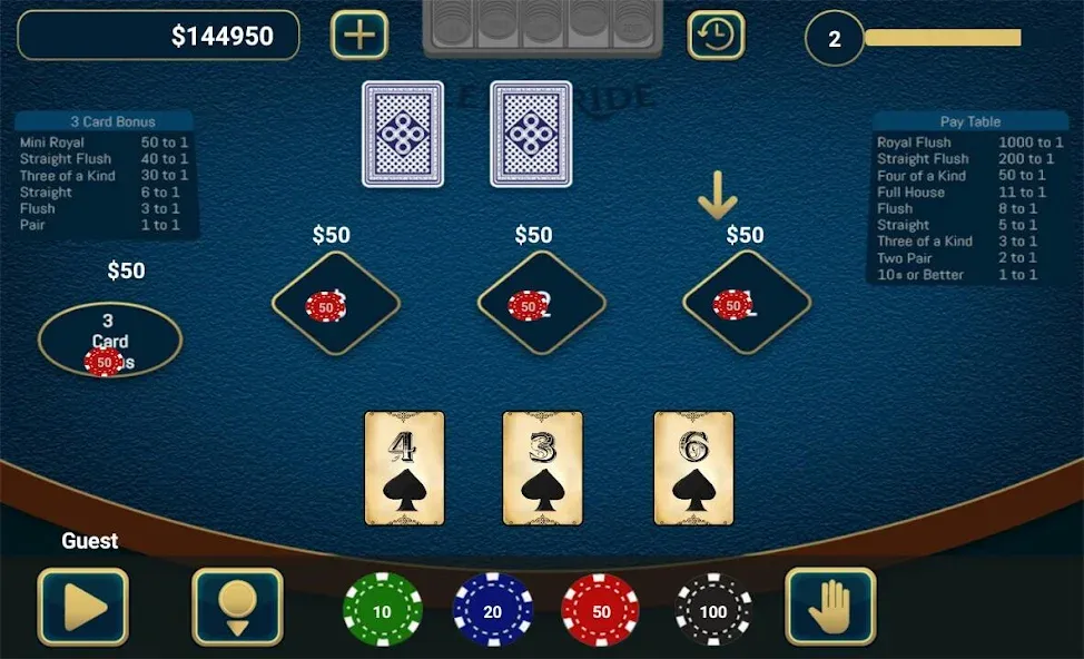 Let It Ride Poker МОД/Взлом [Меню, Бесконечные монеты и Открытые уровни] Screenshot 1