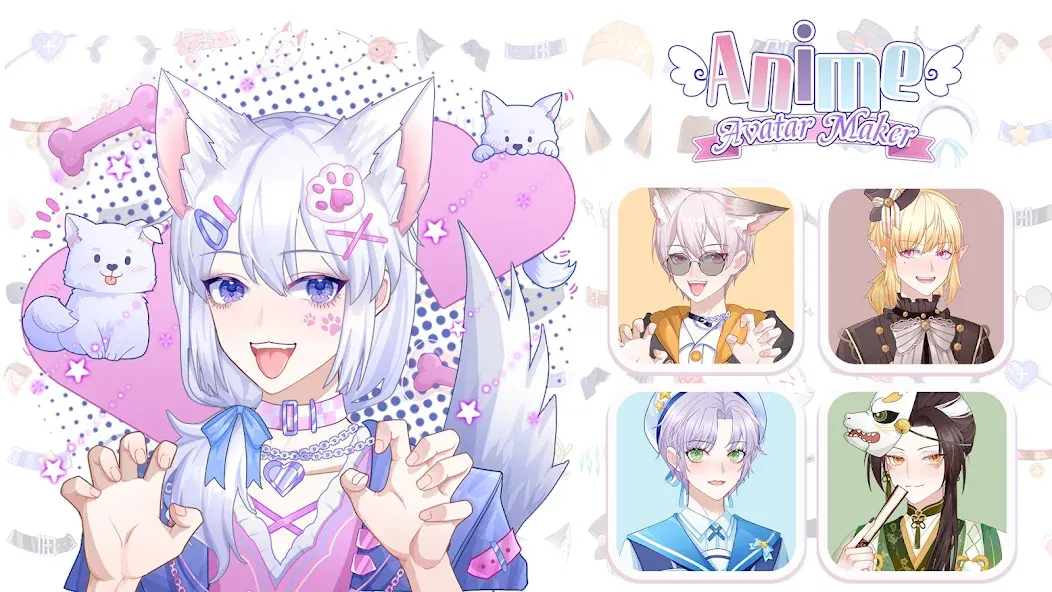 Anime Avatar Maker Creator (Аниме Аватар Мейкер Креейтор) МОД/Взлом [Много денег, Монет и Все открыто] Screenshot 1