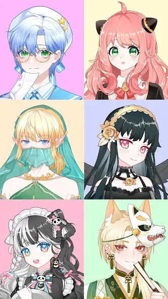 Anime Avatar Maker Creator (Аниме Аватар Мейкер Креейтор) МОД/Взлом [Много денег, Монет и Все открыто] Screenshot 3