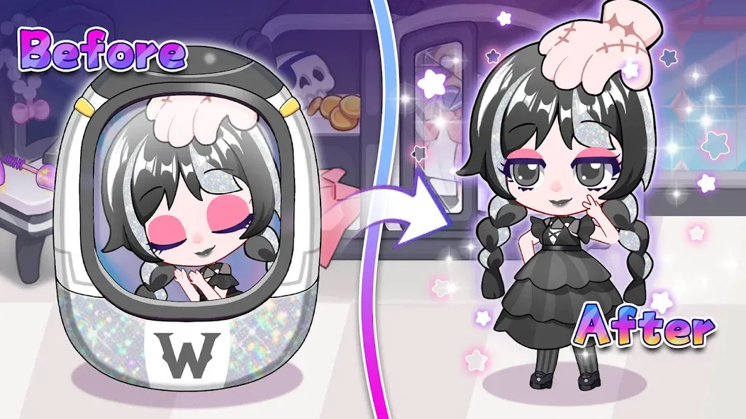 Chibi Doll: My School (Чиби Долл) МОД/Взлом [Меню, Бесконечные монеты и Открытые уровни] Screenshot 1