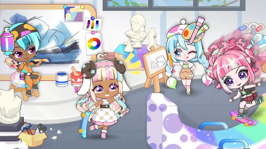 Chibi Doll: My School (Чиби Долл) МОД/Взлом [Меню, Бесконечные монеты и Открытые уровни] Screenshot 5
