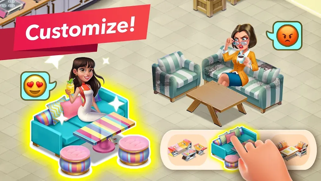 My Cafe — Restaurant Game МОД/Взлом [Бесконечные деньги, Монеты и Мега MOD] Screenshot 4
