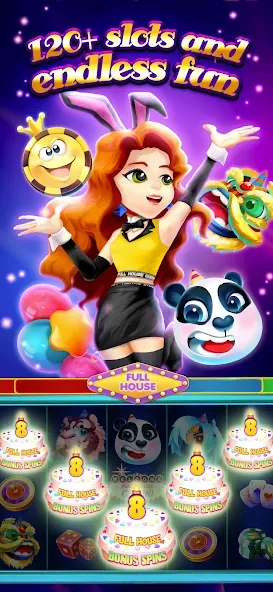 Full House Casino - Slots Game (Фулл Хаус Казино) МОД/Взлом [Меню, Бесконечные монеты и Открытые уровни] Screenshot 4