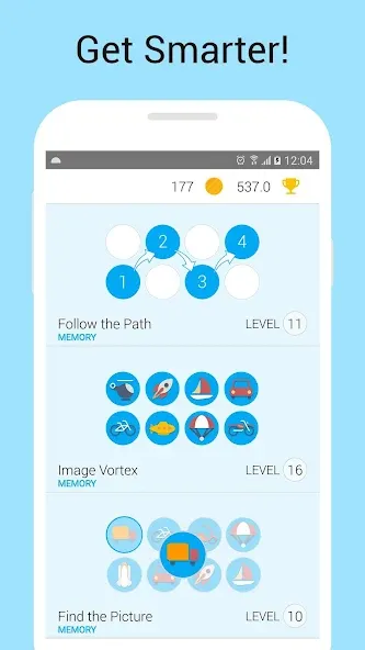 Memory Games: Brain Training МОД/Взлом [Все открыто, Дополнительные деньги и Меню MOD] Screenshot 1