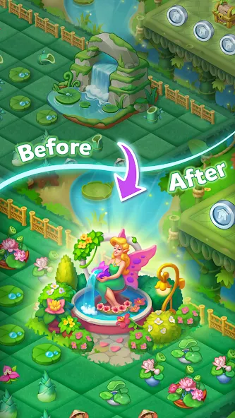 Merge HomeTown: Merge Games МОД/Взлом [Много денег, Монет и Все открыто] Screenshot 1