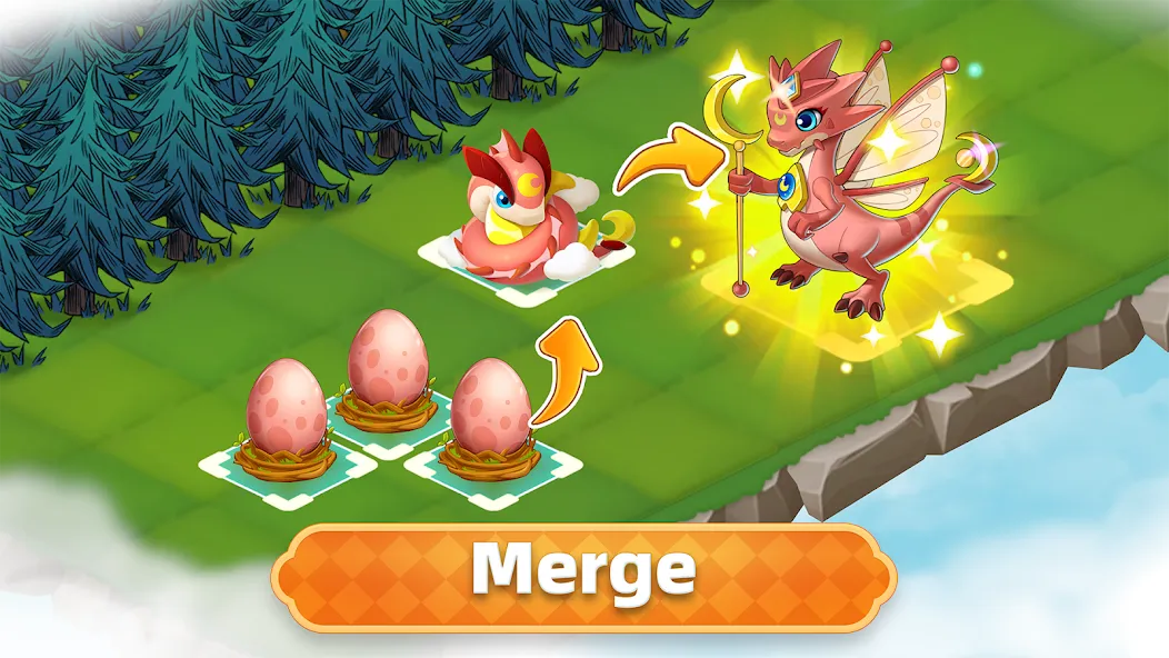 Merge Legends: Dragon Island (Мердж Легендс) МОД/Взлом [Много монет, Открытые уровни и Мега MOD] Screenshot 1