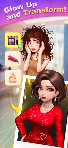 Merge Lover: Story & Makeover (Мердж Ловер) МОД/Взлом [Все открыто, Дополнительные деньги и Меню MOD] Screenshot 2