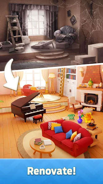 Mergedom: Home Design (Мергедом) МОД/Взлом [Много монет, Открытые уровни и Мега MOD] Screenshot 2