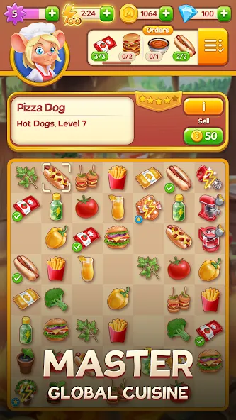Merge Inn - Cafe Merge Game (Мердж Инн) МОД/Взлом [Деньги, Монеты и Меню MOD] Screenshot 4