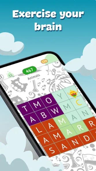 Fill The Words: Themes search МОД/Взлом [Деньги, Монеты и Меню MOD] Screenshot 3