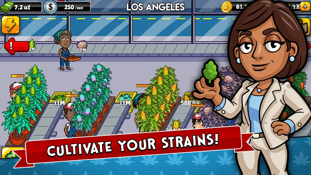 Weed Inc: Idle Tycoon (Уид Инк) МОД/Взлом [Деньги, Монеты и Меню MOD] Screenshot 1