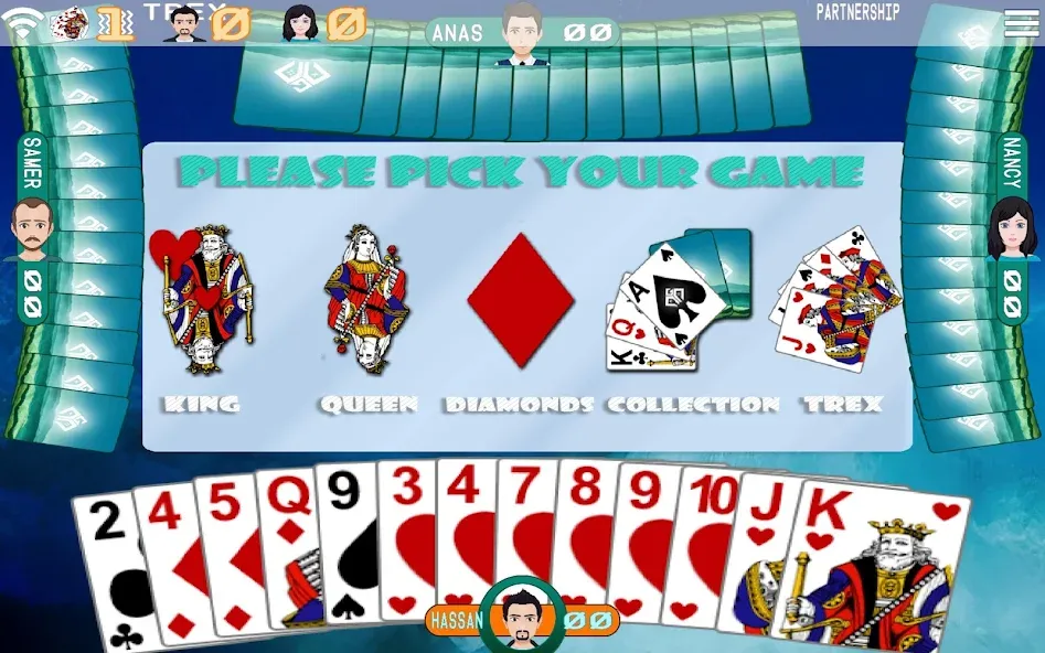 Golden Card Games Tarneeb Trix (Голден Кард Геймс Тарниб Трикс) МОД/Взлом [Меню, Бесконечные монеты и Открытые уровни] Screenshot 3