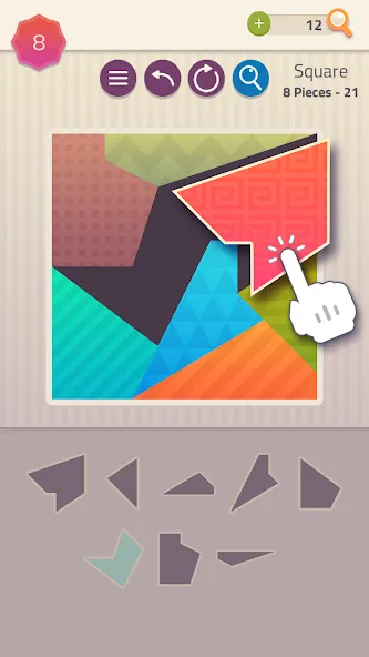 Polygrams - Tangram Puzzles (Полиграммы) МОД/Взлом [Много монет, Открытые уровни и Мега MOD] Screenshot 1