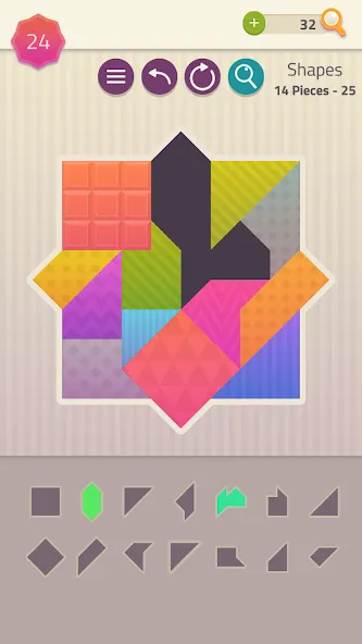 Polygrams - Tangram Puzzles (Полиграммы) МОД/Взлом [Много монет, Открытые уровни и Мега MOD] Screenshot 4