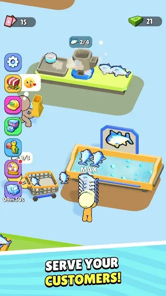 My Fish Mart: Idle Tycoon Game (Мой рыбный магазин) МОД/Взлом [Все открыто, Дополнительные деньги и Меню MOD] Screenshot 2