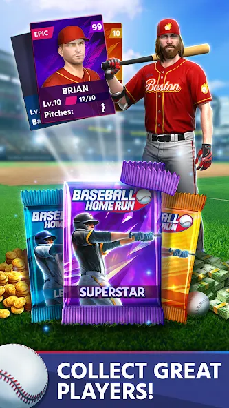 Baseball: Home Run Sports Game (Бейсбол) МОД/Взлом [Бесконечные деньги, Монеты и Мега MOD] Screenshot 4