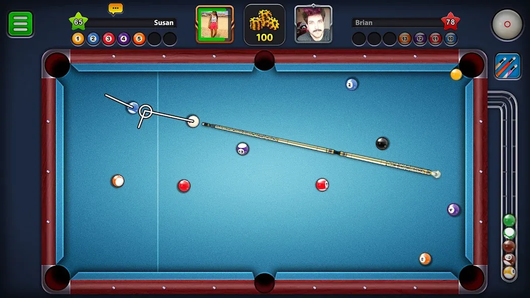 8 Ball Pool (Шаровый Бильярд) МОД/Взлом [Меню, Бесконечные монеты и Открытые уровни] Screenshot 1