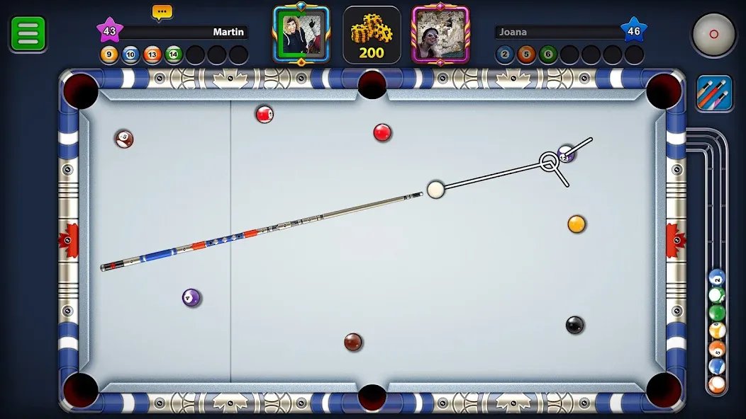 8 Ball Pool (Шаровый Бильярд) МОД/Взлом [Меню, Бесконечные монеты и Открытые уровни] Screenshot 3