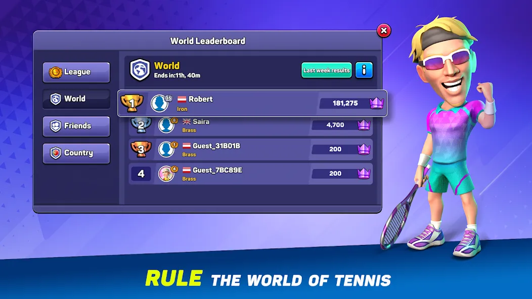 Mini Tennis: Perfect Smash (Мини Теннис) МОД/Взлом [Деньги, Монеты и Меню MOD] Screenshot 4