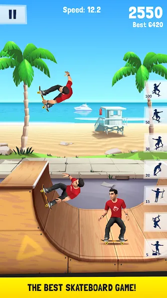 Flip Skater (Флип скейтер) МОД/Взлом [Бесконечные деньги, Монеты и Мега MOD] Screenshot 1