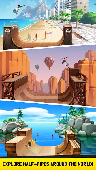 Flip Skater (Флип скейтер) МОД/Взлом [Бесконечные деньги, Монеты и Мега MOD] Screenshot 2
