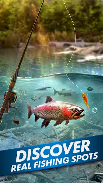 Ultimate Fishing! Fish Game МОД/Взлом [Все открыто, Дополнительные деньги и Меню MOD] Screenshot 3