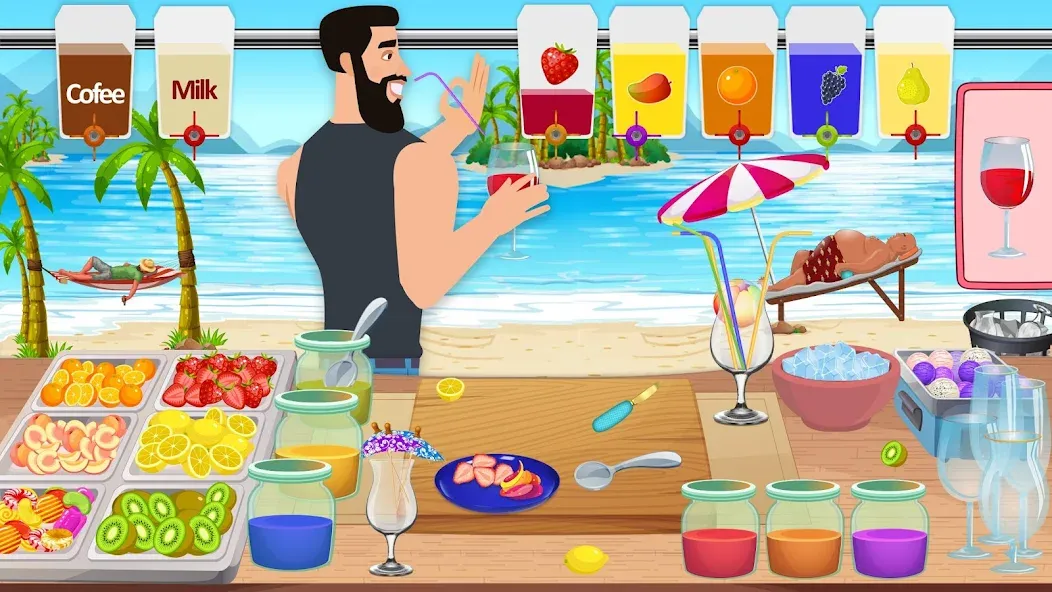 Boba cocktail:DIY recipe games МОД/Взлом [Деньги, Монеты и Меню MOD] Screenshot 1