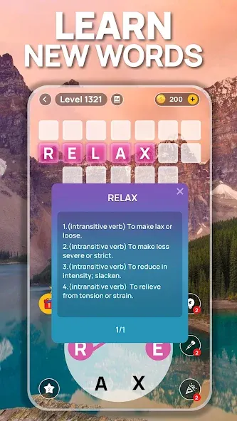 Word Scenery: Crossword (Ворд Трип) МОД/Взлом [Все открыто, Дополнительные деньги и Меню MOD] Screenshot 3