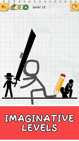Draw 2 Save: Stickman Puzzle (Дроу 2 Сэйв) МОД/Взлом [Деньги, Монеты и Меню MOD] Screenshot 1