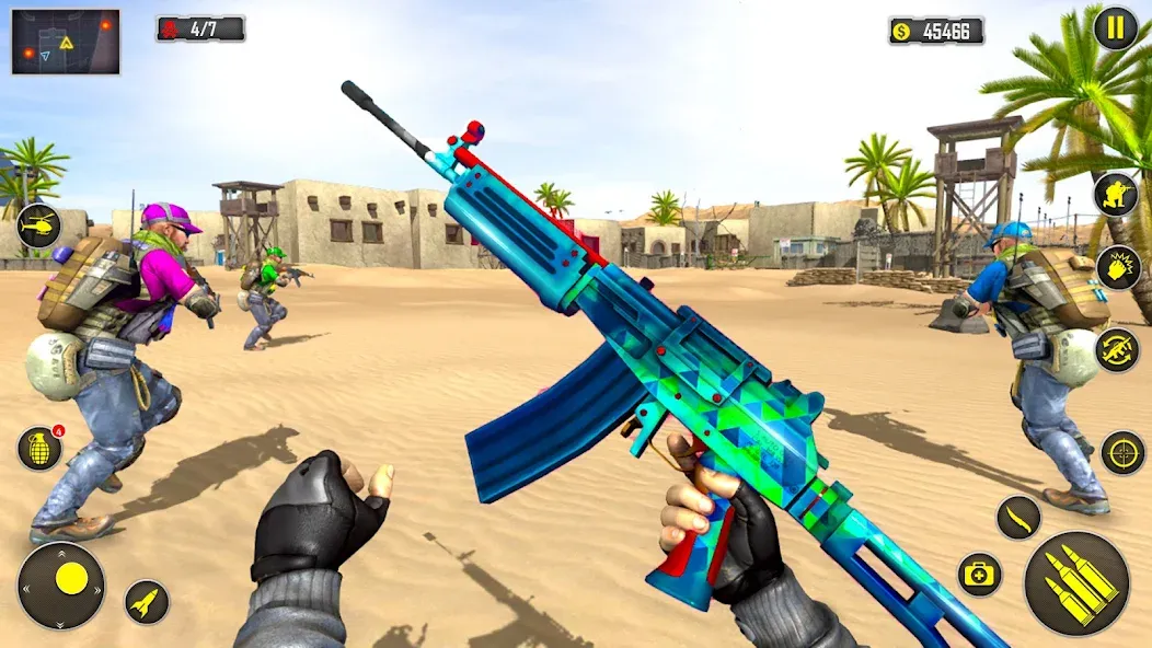 Fps Shooting Strike: Gun Games МОД/Взлом [Много монет, Открытые уровни и Мега MOD] Screenshot 1