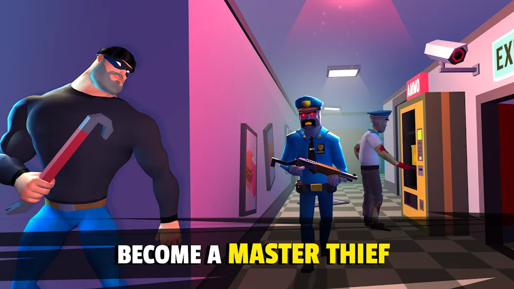 Robbery Madness 2:Stealth game (Робери Маднесс 2) МОД/Взлом [Меню, Бесконечные монеты и Открытые уровни] Screenshot 1