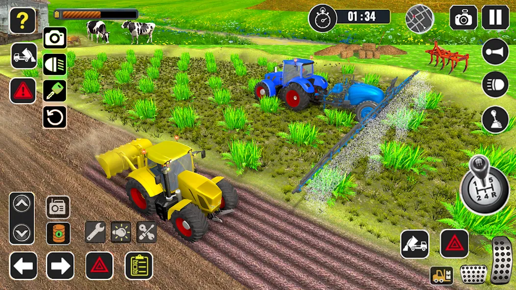 Tractor Farming Game Harvester МОД/Взлом [Много денег, Монет и Все открыто] Screenshot 2