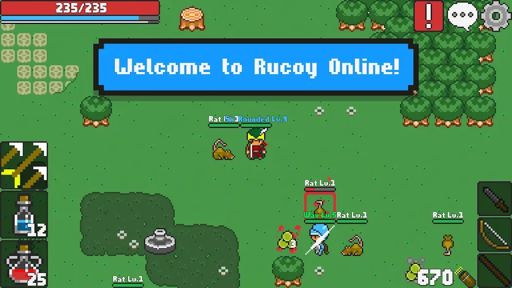 Rucoy Online - MMORPG MMO RPG (Рукой Онлайн) МОД/Взлом [Меню, Бесконечные монеты и Открытые уровни] Screenshot 1