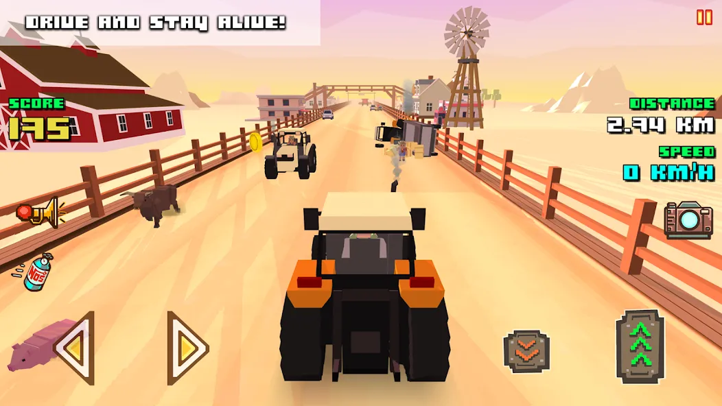 Blocky Farm Racing & Simulator МОД/Взлом [Меню, Бесконечные монеты и Открытые уровни] Screenshot 2