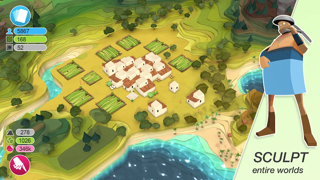 Godus (Годус) МОД/Взлом [Все открыто, Дополнительные деньги и Меню MOD] Screenshot 1
