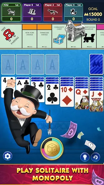 MONOPOLY Solitaire: Card Games (Монополия Солитер) МОД/Взлом [Все открыто, Дополнительные деньги и Меню MOD] Screenshot 1