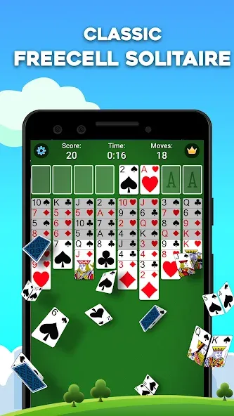 FreeCell Solitaire: Card Games (Фрицелл пасьянс) МОД/Взлом [Меню, Бесконечные монеты и Открытые уровни] Screenshot 1
