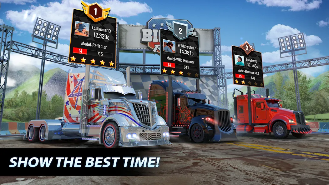 Big Rig Racing: Drag racing (Биг Риг Рейсинг) МОД/Взлом [Деньги, Монеты и Меню MOD] Screenshot 3