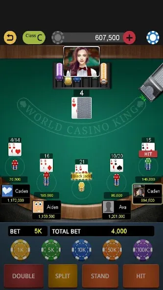 World Blackjack King МОД/Взлом [Много монет, Открытые уровни и Мега MOD] Screenshot 1