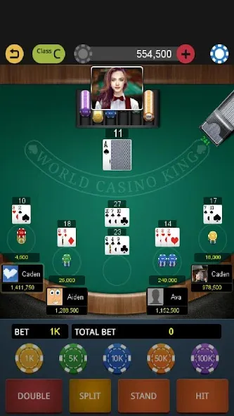 World Blackjack King МОД/Взлом [Много монет, Открытые уровни и Мега MOD] Screenshot 3