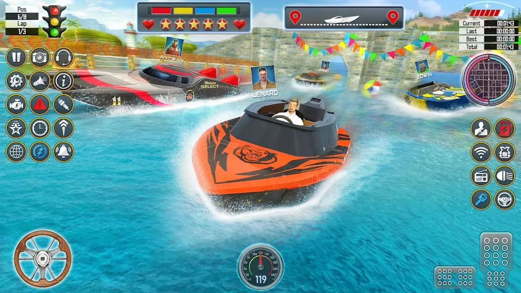 Speed Boat Racing: Boat games МОД/Взлом [Меню, Бесконечные монеты и Открытые уровни] Screenshot 2