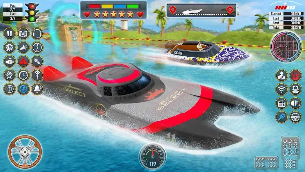 Speed Boat Racing: Boat games МОД/Взлом [Меню, Бесконечные монеты и Открытые уровни] Screenshot 3