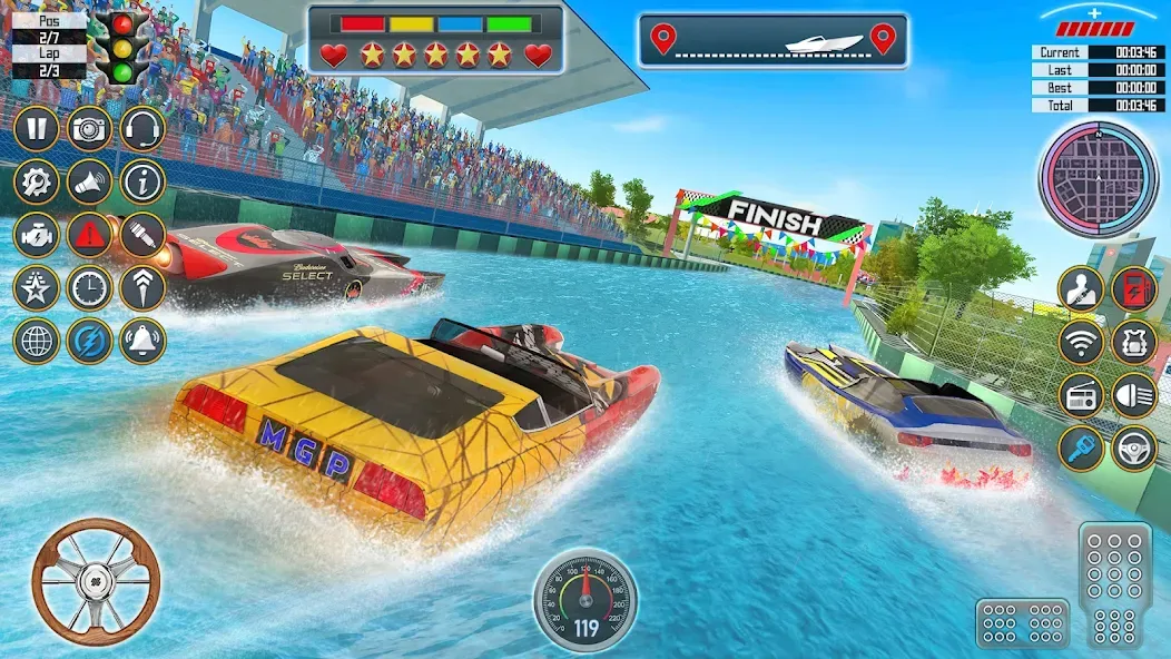 Speed Boat Racing: Boat games МОД/Взлом [Меню, Бесконечные монеты и Открытые уровни] Screenshot 4