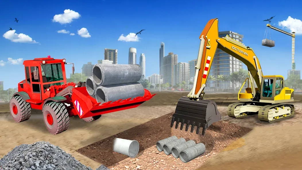 Heavy Construction Simulator МОД/Взлом [Много монет, Открытые уровни и Мега MOD] Screenshot 4