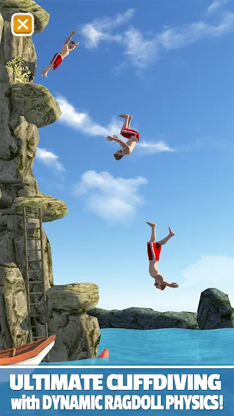 Flip Diving (Флип дайвинг) МОД/Взлом [Много монет, Открытые уровни и Мега MOD] Screenshot 1