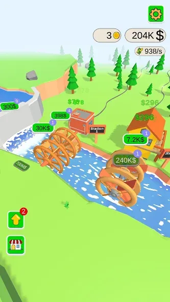 Water Power (Уотер Пауэр) МОД/Взлом [Меню, Бесконечные монеты и Открытые уровни] Screenshot 3