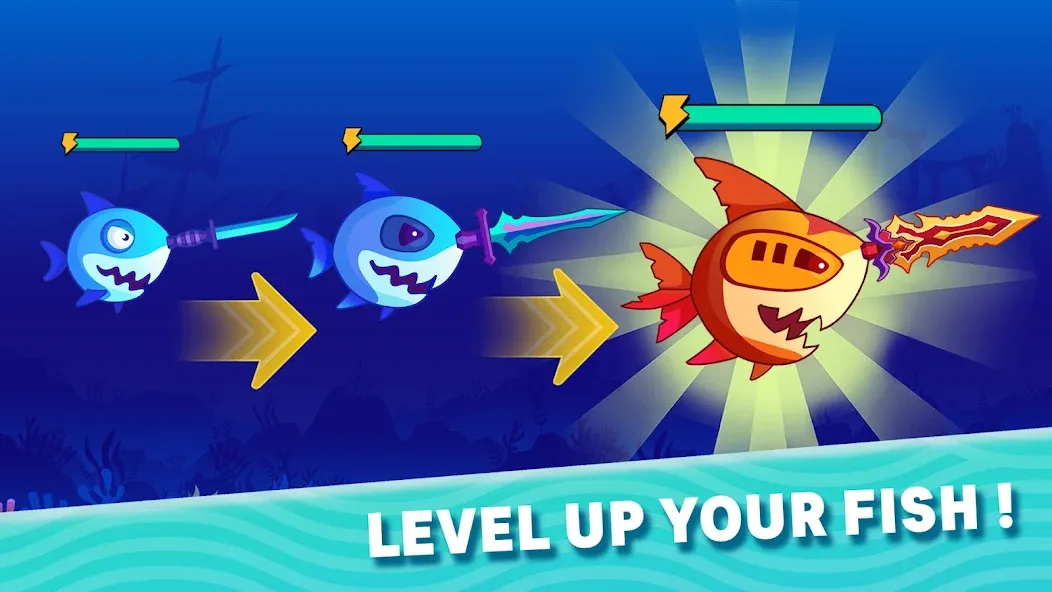Sword Shark.io - Hungry Shark МОД/Взлом [Много монет, Открытые уровни и Мега MOD] Screenshot 3