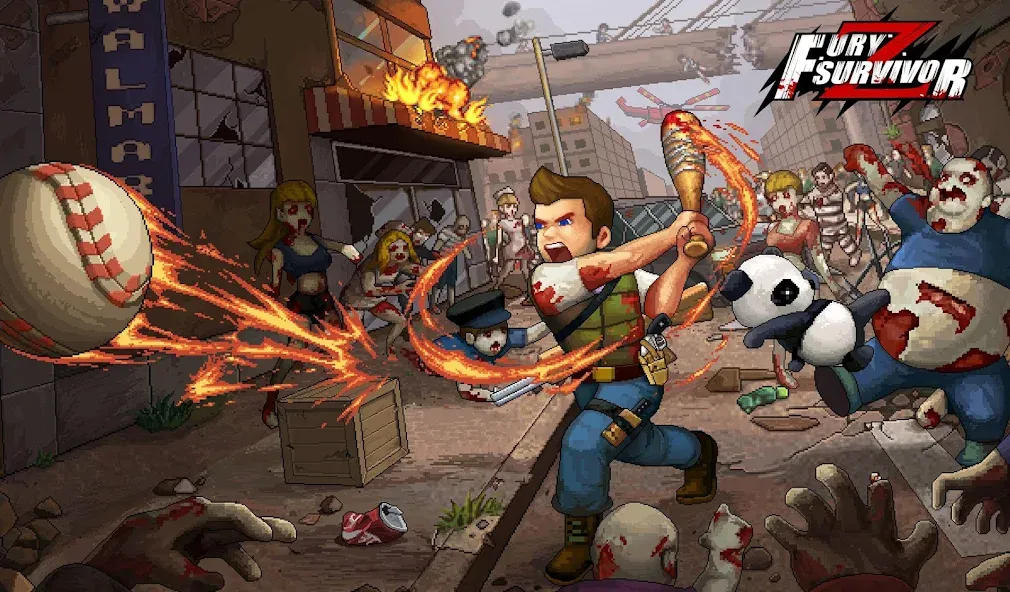Fury Survivor: Pixel Z (Фьюри Сурвайвер) МОД/Взлом [Много денег, Монет и Все открыто] Screenshot 1