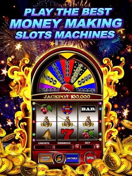 Money Wheel Slot Machine Game (Мани Вил Слот Машине Гейм) МОД/Взлом [Много монет, Открытые уровни и Мега MOD] Screenshot 3