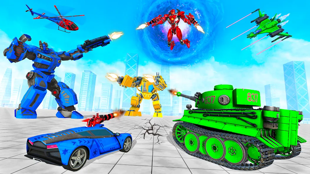 Tank Robot Game Army Games (армейский танк робот трансформационная игра) МОД/Взлом [Меню, Бесконечные монеты и Открытые уровни] Screenshot 3